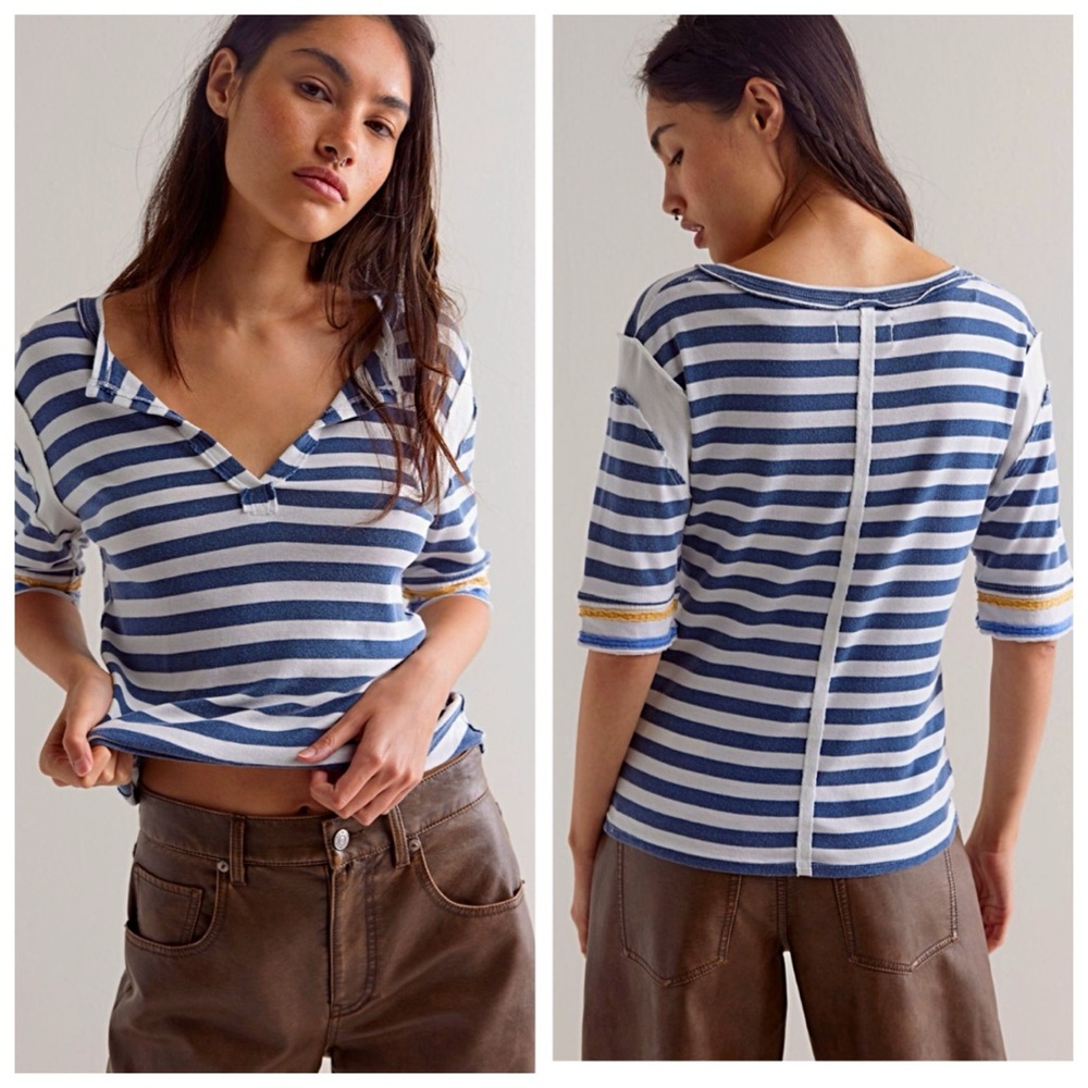 💙NWT’S! FREE PEOPLE Fast Line Tee L Lightweight Shirt Top *Exposed Seams* - Picture 8 of 10